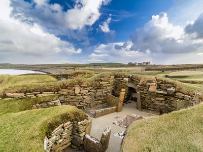 Preserved Neolithic site Skara Brae, Orkney, Scotland
