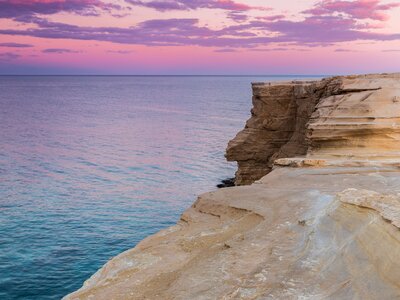 sunset in playazo de Rodalquilar natural park of Cabo de Gata, Spain