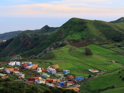 Village nested in green hills Vega de las Mercedes, Tenerife