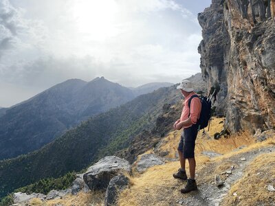 Man admiring view of Sierra de las Nieves National Park, Andalucia, Spain