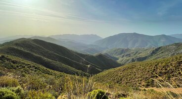 Landscape of Sierra de las Nieves Natural Park on sunny day, Spain