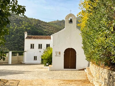 Church in Sierra de las Nieves on sunny day, Andalucia, Spain