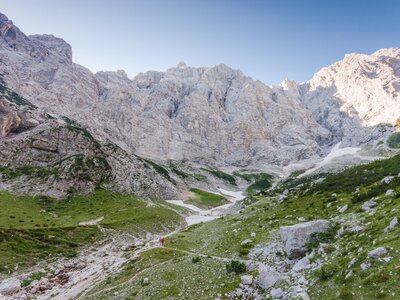 Mt. Triglav north wall at end of Vrata valley, Slovenia