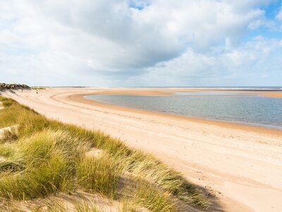 Norfolk Coast Path National Trail at Holkham Bay, Norfolk, East Anglia, England, United Kingdom