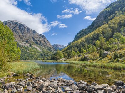 Estany de la Llebreta, Aiguestortes National Park, Vall de Boi, Lleida, Catalonia, Spain