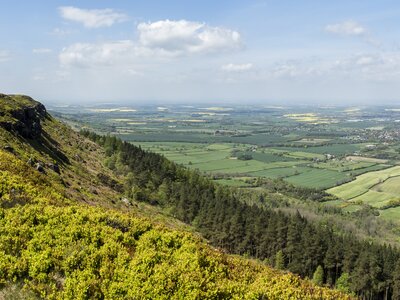 Cleveland Way path running along the edge near Clay Bank revealing Yorkshire countryside, United Kingdom