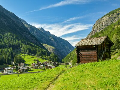 Picturesque Saas valley close to Saas-Balen, Switzerland