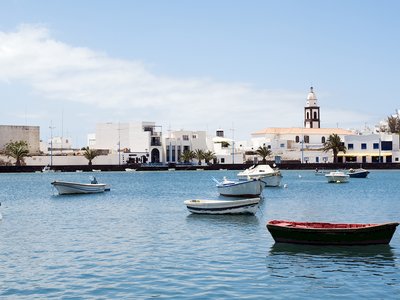 Charco de San Gines, the laguna at the city of Arrecife, capital of Lanzarote, Canary Islands, Spain