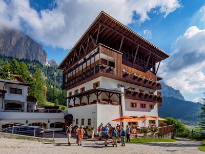 Hotel stay in the Dolomites, Italy ion a walking holiday