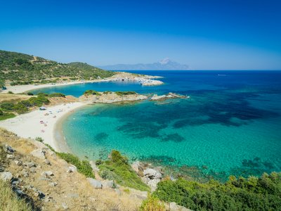 Beach lagoon in the coast of Halkidiki, Greece